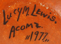 Lucy Martin Lewis (1898-1992) signature