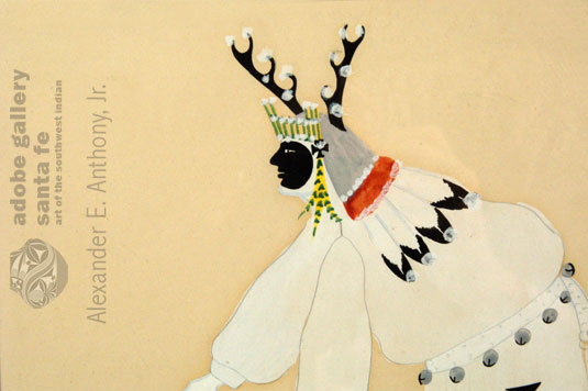 Close up view of the deer dancer.