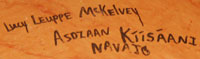 Lucy Leuppe McKelvey (Navajo Nation) signature