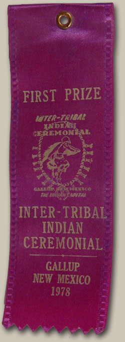 We are not the only ones who appreciate the workmanship on this jar, as it was awarded First Prize at the Gallup Inter-tribal Indian Ceremonial in 1978 and the judge was renowned authority Richard Spivey.  The jar was made in that year as the Ceremonial has a policy that entries must be made in the year the items were made.