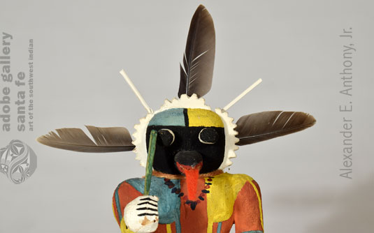Close up view of this kachina doll.