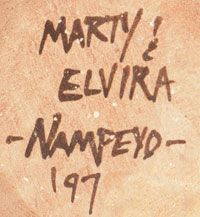 Artist Signatures - Marty Naha (1970-) and Elvira Polacca Nampeyo (1968*)