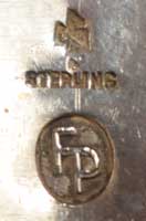 Frank Patania Sr. (1899-1964) hallmark signature include conjoined FP STERLING and his Thunderbird shop eagle logo.