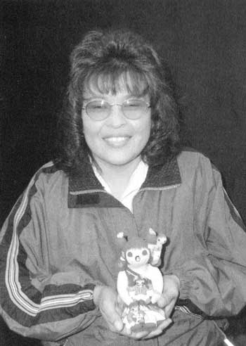 Picture of Judy M Lewis. Photo courtesy Gregory Schaaf.  Reference: Southern Pueblo Pottery: 2,000 Artist Biographies by Gregory Schaaf.