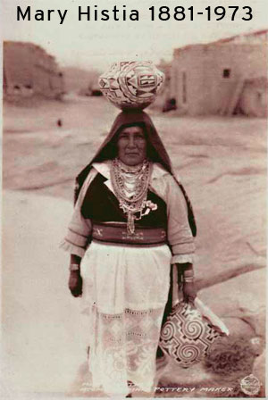 Mary Histia (1881 -1973) Acoma Pueblo.  Photo courtesy of the Jeffrey Trent Collection.