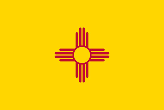 The State Flag of the U.S. State of New Mexico.  Source: Widipedia