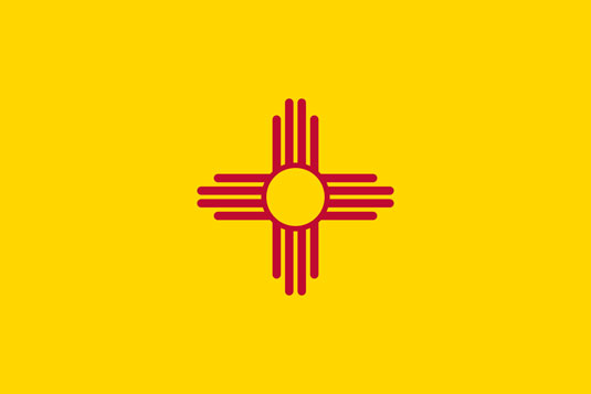 The State Flag of the U.S. State of New Mexico.  Source: Widipedia